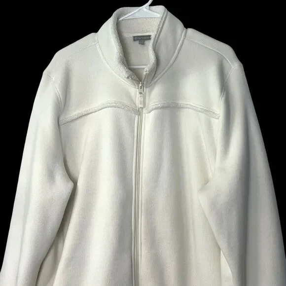 T by Talbots Women's 3X Creamy Fleece Jacket Full Zip Mock Neck Cozy Comfy - Picture 5 of 10